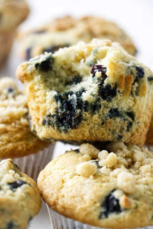 Sourdough Blueberry Crumble Muffin